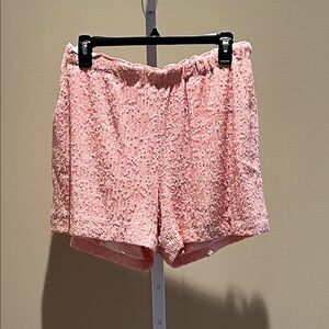 Trina Turk Textured Pink High Waist Shorts